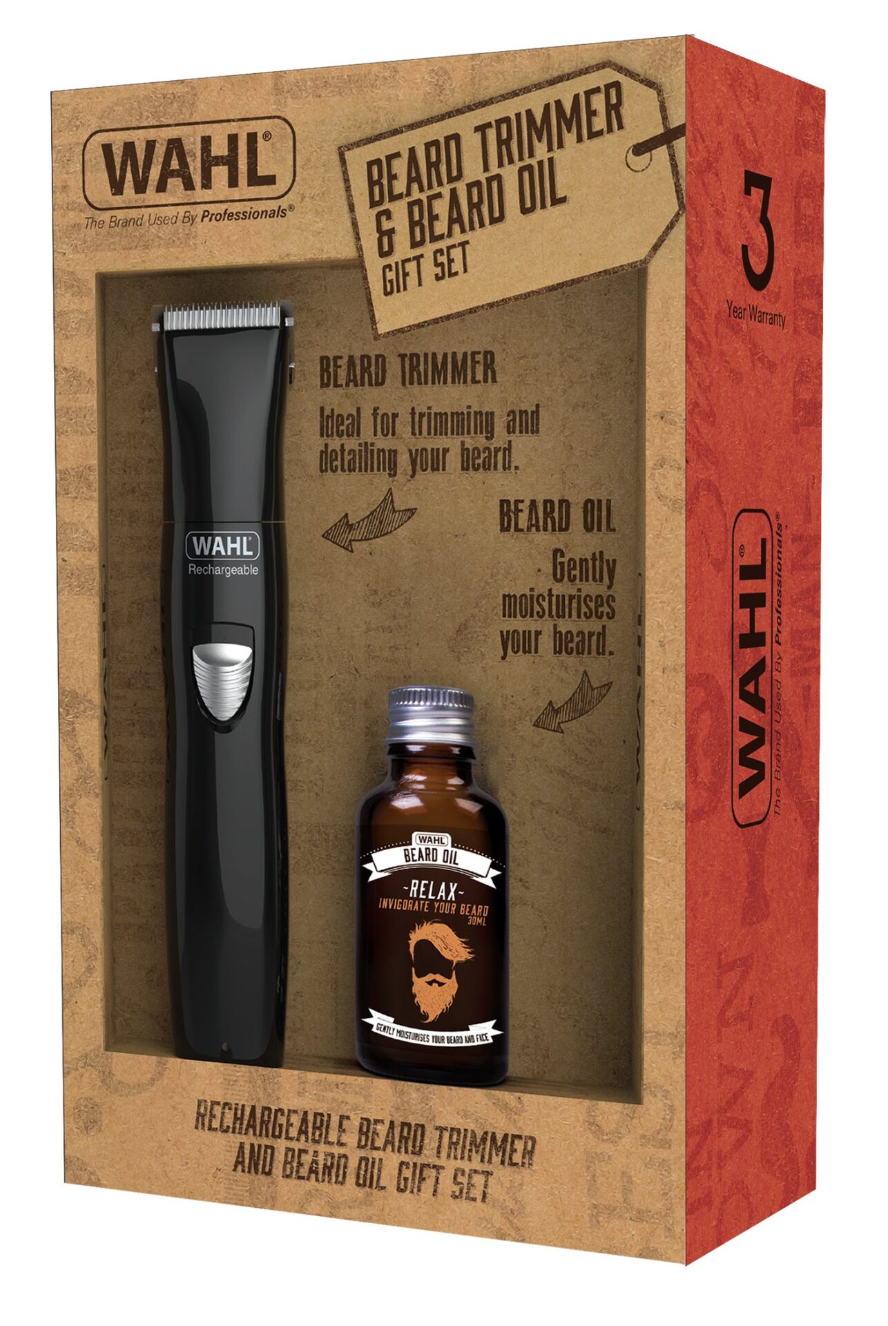 Wahl Rechargeable Beard Trimmer & Beard Oil Set
