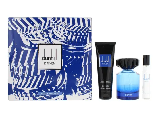Dunhill Driven Blue EDT 100ml Spray/Shower gel 90m/EDT15ml Gift set for Him